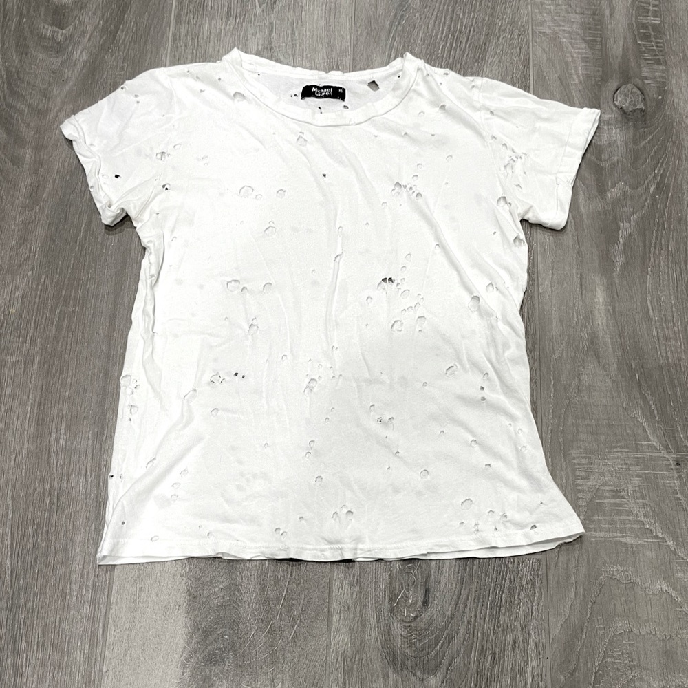 Michael Lauren white deconstructed tee- XS